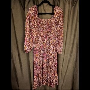 Elegant Long Sleeve Floral Dress